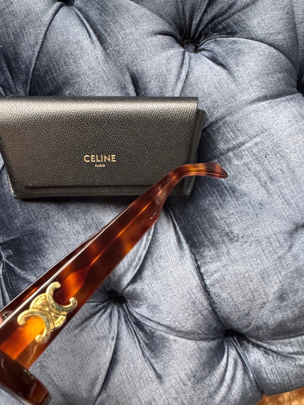 Celine Tortoiseshell Oval Sunglasses - Tortoise Brown - Picture 2 of 6